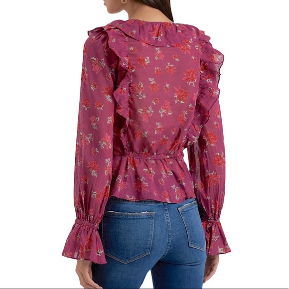 Free People Amanda Ruffle Top in Sultry Combo. Size Small. New - Picture 4 of 13